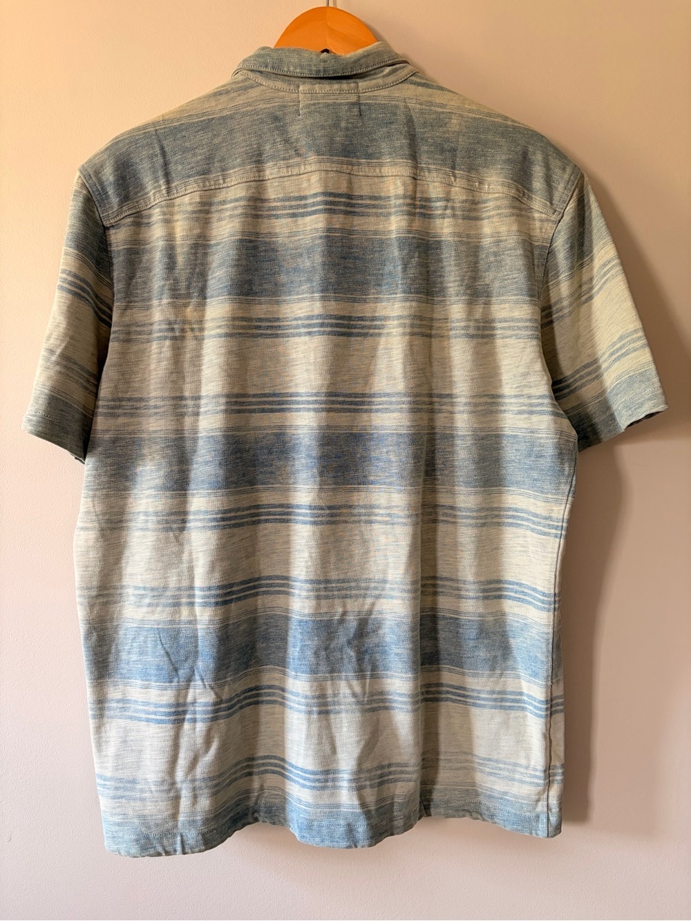 Ralph Lauren Double RL Blue and Cream Striped Button-Down Shirt - Picture 3 of 5